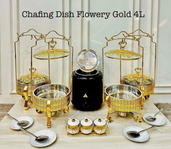 Chafing dish flowery gold 4L