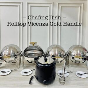 Chafing dish roll top vicenza gold handle