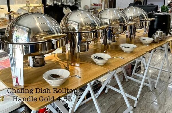 chafing dish rolltop handle gold 4,5L